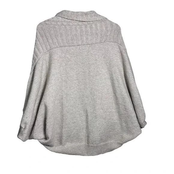 Anthropologie Cozy Cable Knit Open Front Cardigan Sweater Beige One Size - Picture 5 of 7